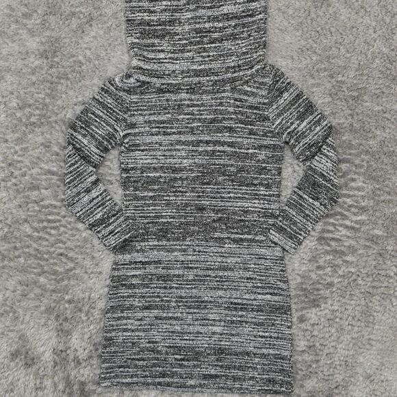 Loft Women's Size 2XSP Sweater Dress Gray Knee Length Casual Polyester Striped - Picture 2 of 8